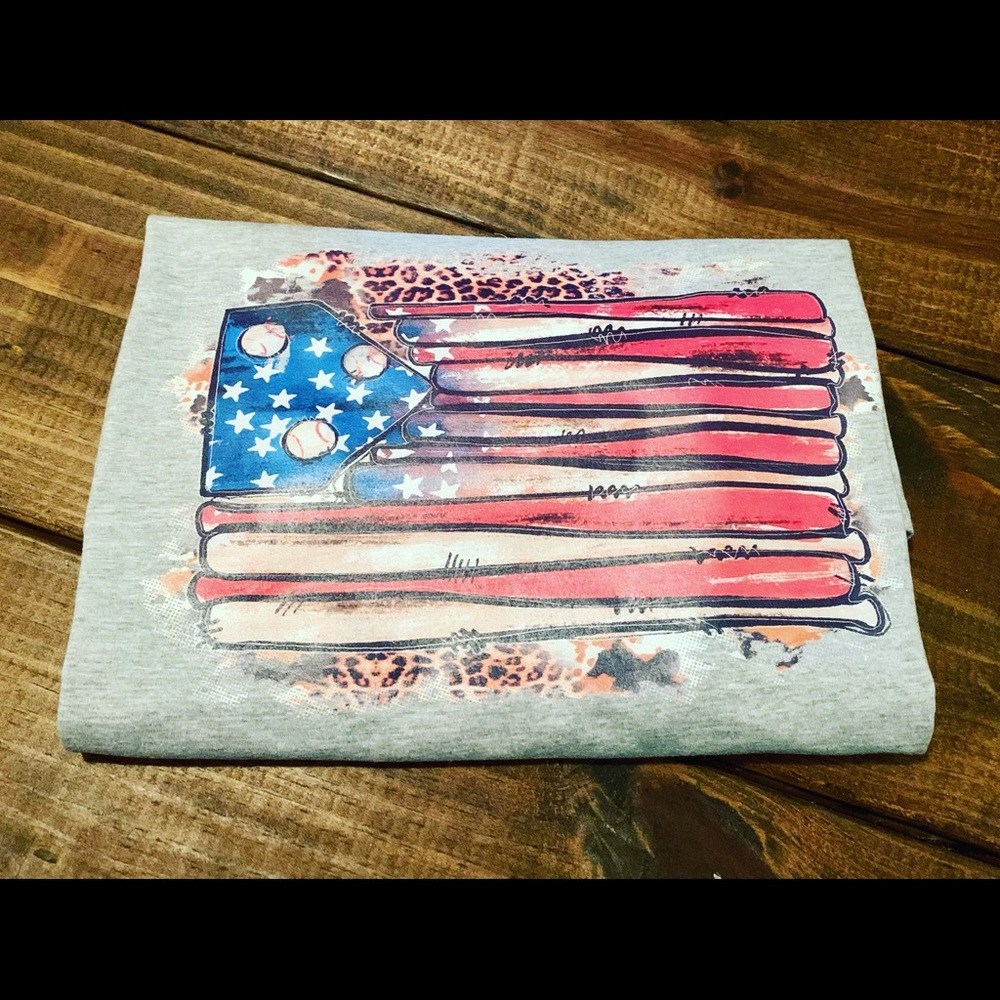 American Flag Baseball Tee